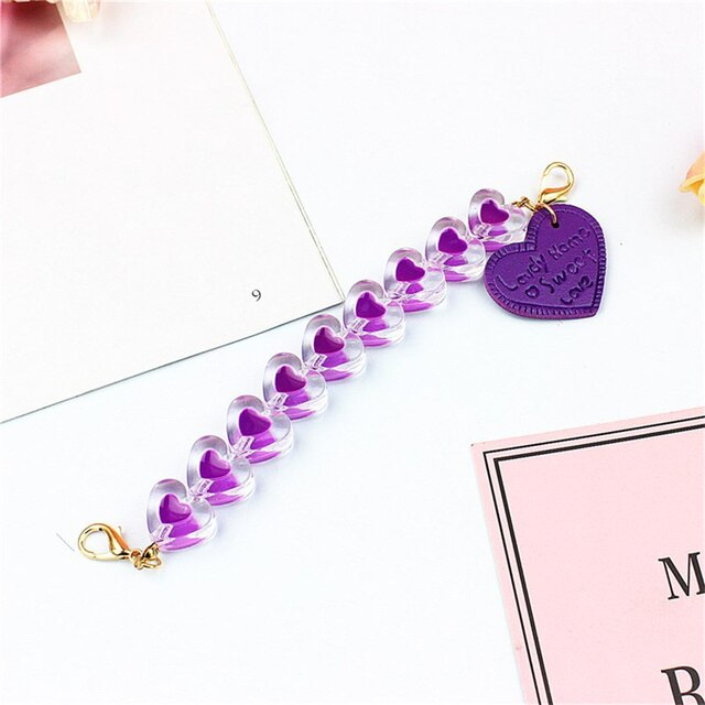 Mobiele Telefoon Lanyard Telefoon Charme Acryl Olie Liefde Armband Telefoon Sleutelhanger Diy Mobiele Telefoon Geval Sieraden Accessoires: Purple