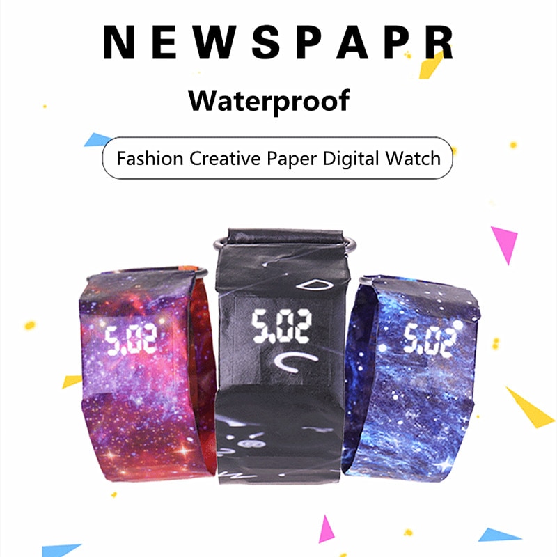 Kreative Trend Papier Uhr LED Digital Männer Frauen Wasserdicht Armband Zeitung Student Sport Digitale Uhr Relogio Masculino Saat