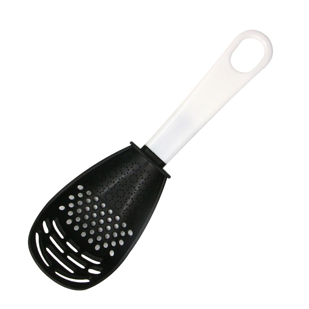 Silicone Spatula Non-stick Cooking Spoon Pot Cooking Shovel Cooking Tools Silicone Spatula Kitchen Utensils Cooking Spatula: Colander-Black