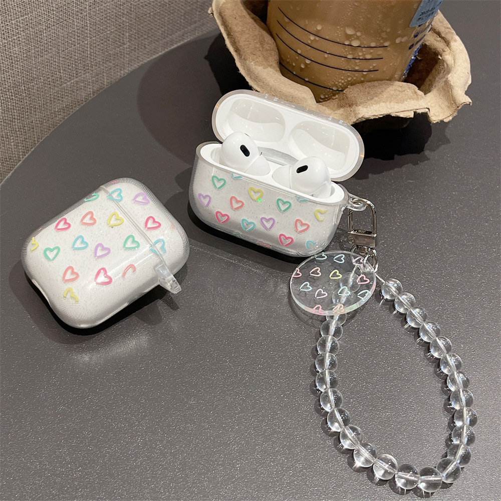 Étui brillant à paillettes de fleurs pour AirPods 1 2 3 4, housse de Bracelet pour écouteurs Bluetooth sans fil pour Apple airpods Pro 2nd Funda
