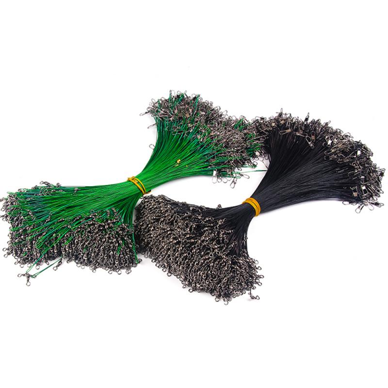 Laisse de Leader en fil d'acier tressé Anti-morsure, 1 pièce de 15/20/25/30CM, fil tressé Anti-enroulé Durable pour la pêche, poids 1G, 14KG
