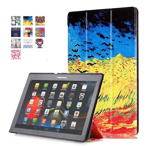 3 en 1 de PU Funda de cuero con tapa abatible para Lenovo Tab 2 Tab2 A10-70F A10-30 x30 x30F A10-70c tablet + película + Pen