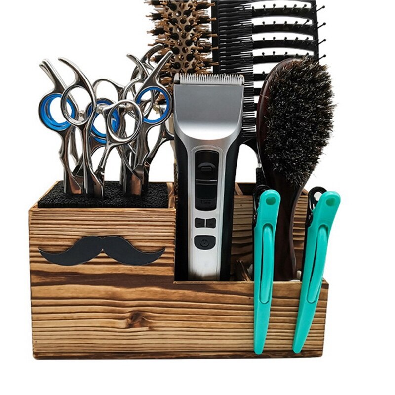 Holz Friseur Werkzeug Kasten Haar Salon Scher Halfter Haar Schneiden Schere Gestell Lagerung Container Barbier Werkzeug Halfter