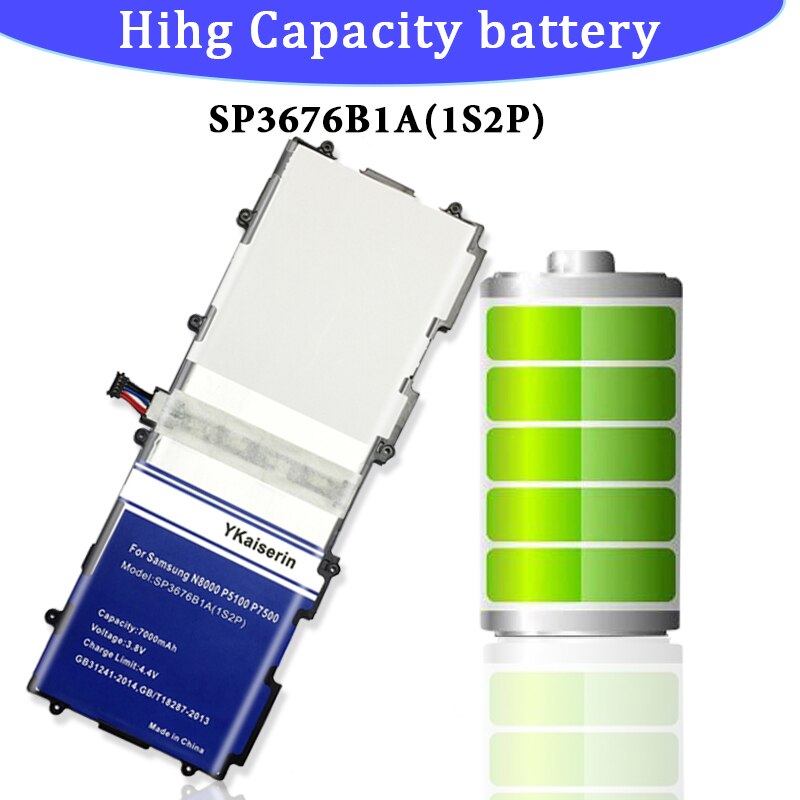 YKaiserin 11000mAh Replacement Battery for Samsung Galaxy Tab 2 Note 10.1 P5100 P5110 P7500 P7510 N8010 SP3676B1A