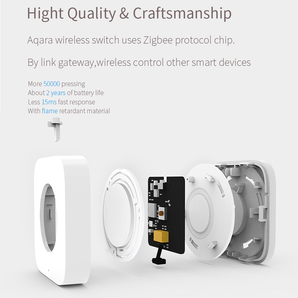 Aqara Wireless Smart Switch Remote Control ZigBee Intelligent Application One Key Control for Xiaomi home mijia App