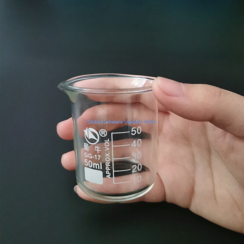 1pcs High Glass Beaker For Laboratory Glassware, Capacity 25/50/100/150/200/250/300/400/500/600/800/1000/2000ml