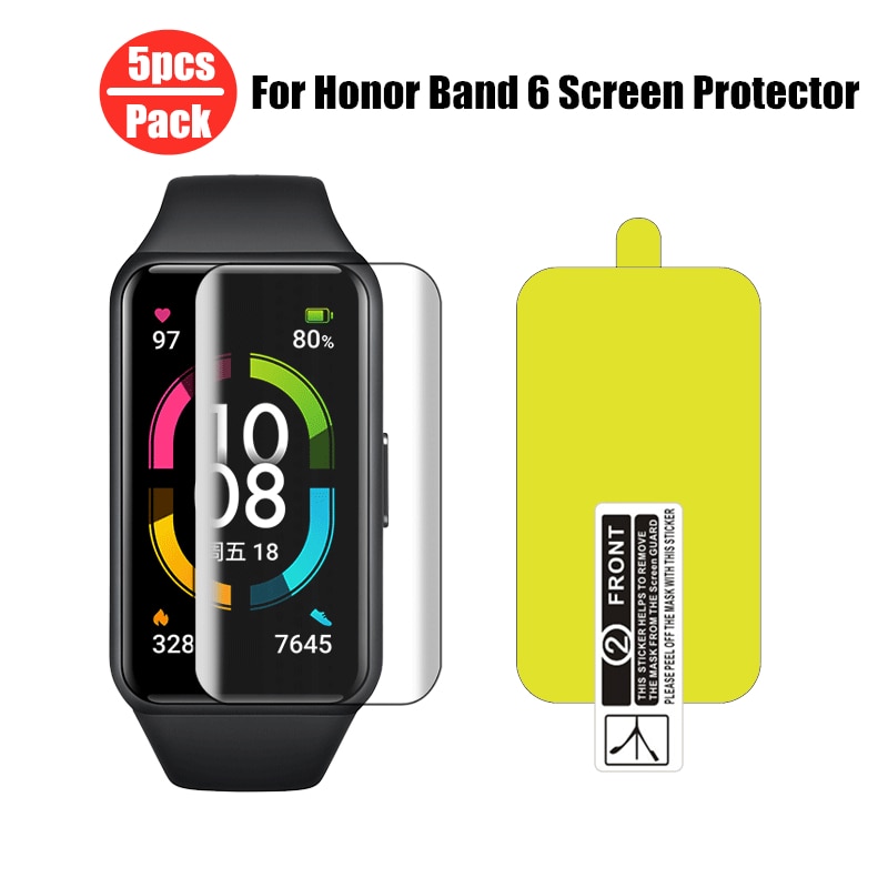 5Pcs Voor Huawei Honor Band 6 Screen Protector Voor Honor Band6 Films Voor Honor Smart Band 6 Beschermende Film accessoires Niet Glas