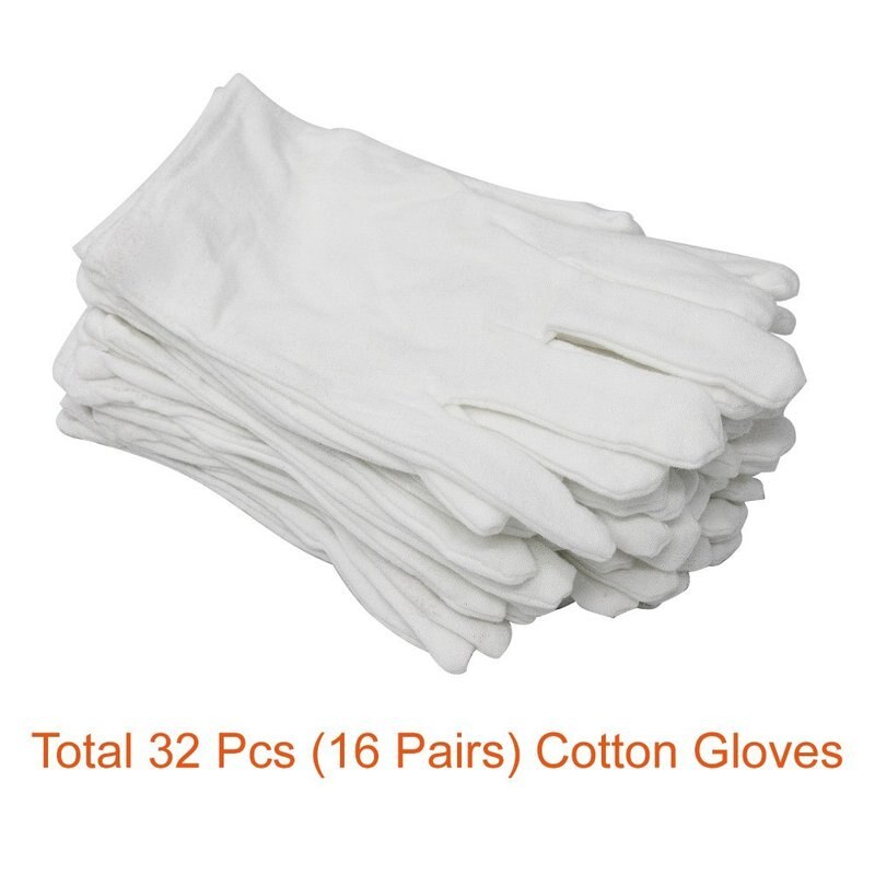 16Pairs Hight 100% Katoen Lisle Inspectie Werk Handschoenen Witte Handschoenen Inspectie Katoenen Werkhandschoenen Sieraden Lichtgewicht