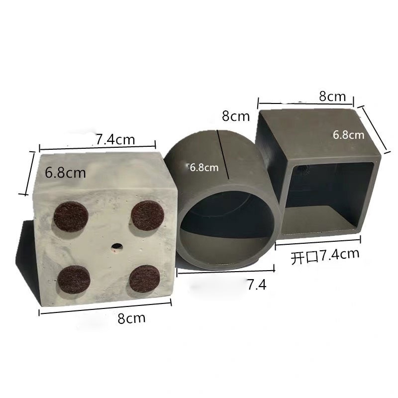 12cm firkantet betongpottform silikon 2 stk / sett oval potteplantebeholder sement hagekrukke gjør diy