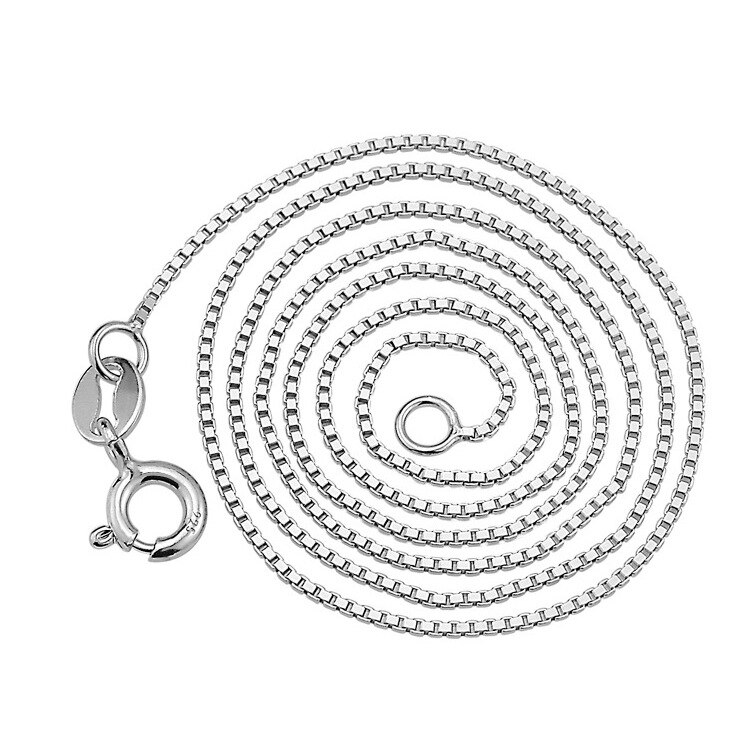 100% 925 Sterling Silber Grundlegende Choker Kette Für Frauen Box Chian Halskette Einstellbare 40cm, 45cm Fit Anhänger Charme Perlen Schmuck