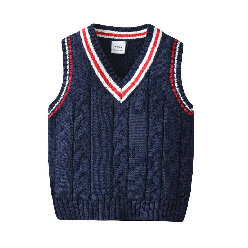 Kinder Strickweste Mit V-Ausschnitt - Ärmelloser Pullover Für Jungen & Mädchen