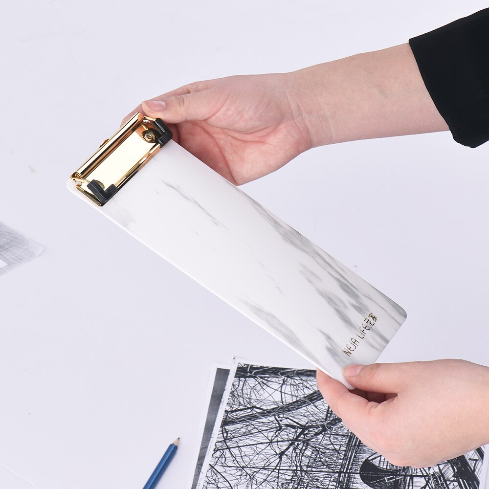 Plastic Klembord Marmer Patroon Bestand Map Met Metalen Clips Verticale Clip Boards Papier Schrijven Pad Voor Verpleegkundigen Kids Bill Grootte