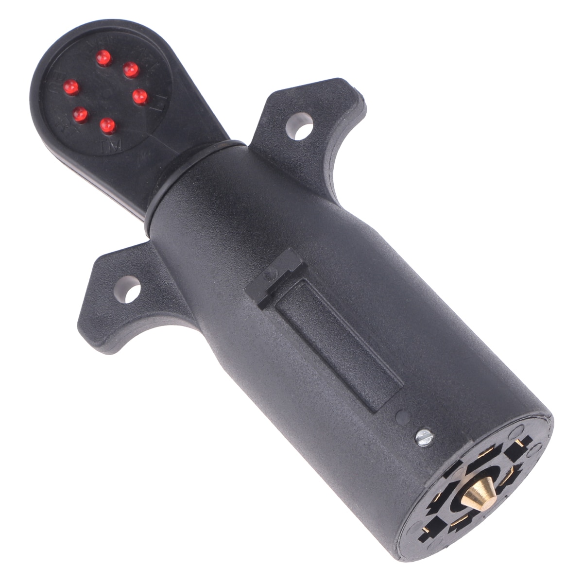 7-Way Blade Trailer Light Wiring Circuit Tester Round Adapter Pin Plug For Car RV Automobiles Trailer Car