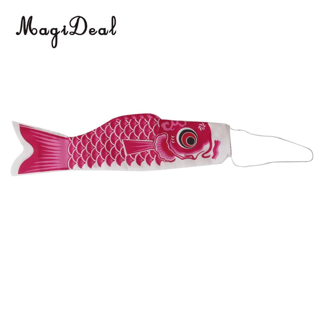MagiDeal-masque à vent japonais | 40cm/55cm/70cm/100cm/150cm, drapeau carpe Koi Nobori poisson voilier décoration de fête à domicile: Pink / 100cm
