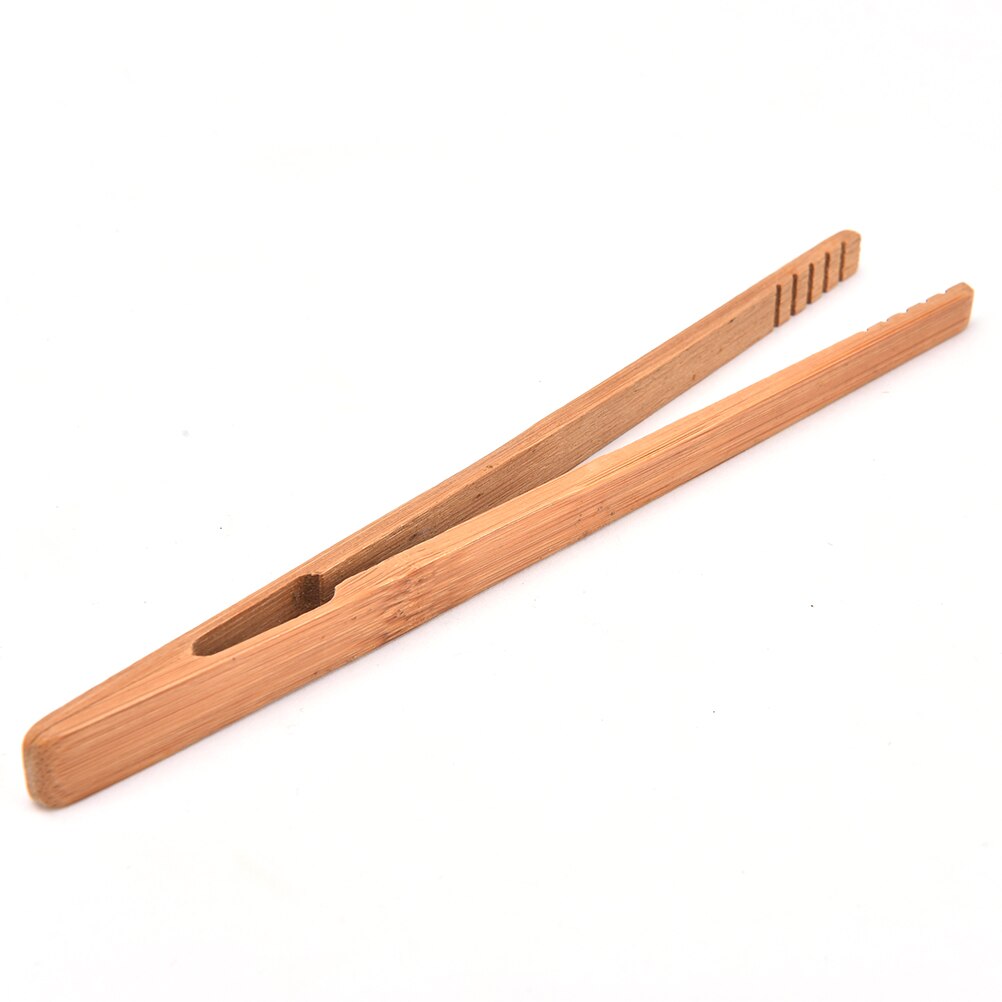 3 tailles en bois thé pince Bacon pince à thé pinces bambou cuisine salade alimentaire Toast: C