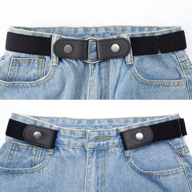 Cinturón elástico Invisible sin hebilla para mujer, pantalones vaqueros, vestido, cinturón elástico ajustable sin hebilla, No se muestra