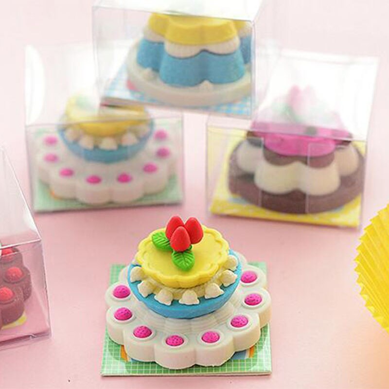 Cake Gum voor Kinderen, Leuke Voedsel Rubber Gum als School Gum