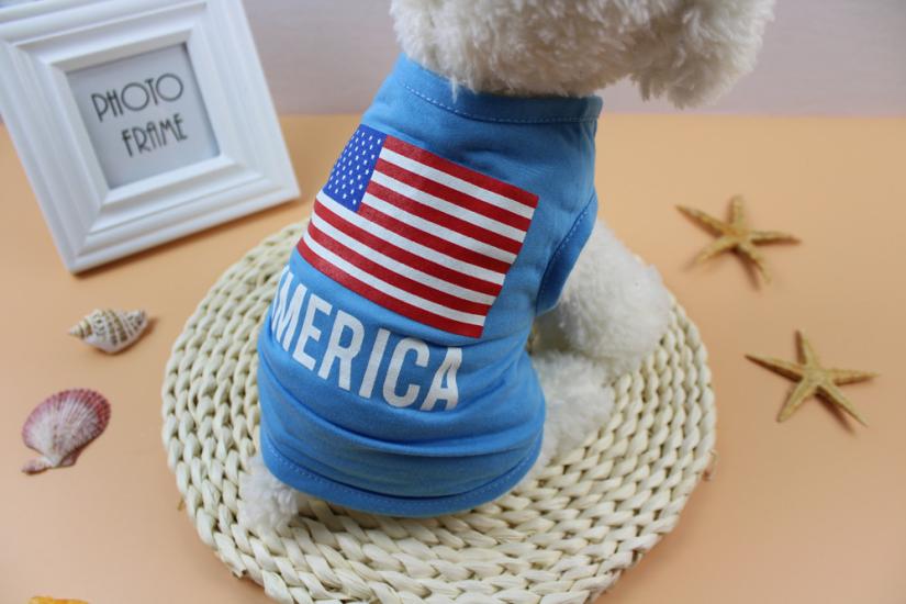 Vêtements pour animaux de compagnie chien drapeau américain mignon animal gilet vêtements petit chiot Costume vêtements gilet animaux Acessorios 17SEP8