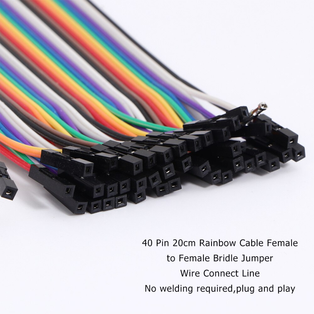 5pcs Jumper Wire 40 Pin Jumper Wire Rainbow Cable Connect Line for Auto Car