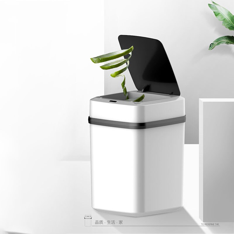 Kitchen Trash Can Automatic Touchless Intelligent Induction Waterproof with Lid No Peculiar Smell Eco-friendly Waste Garbage Bin