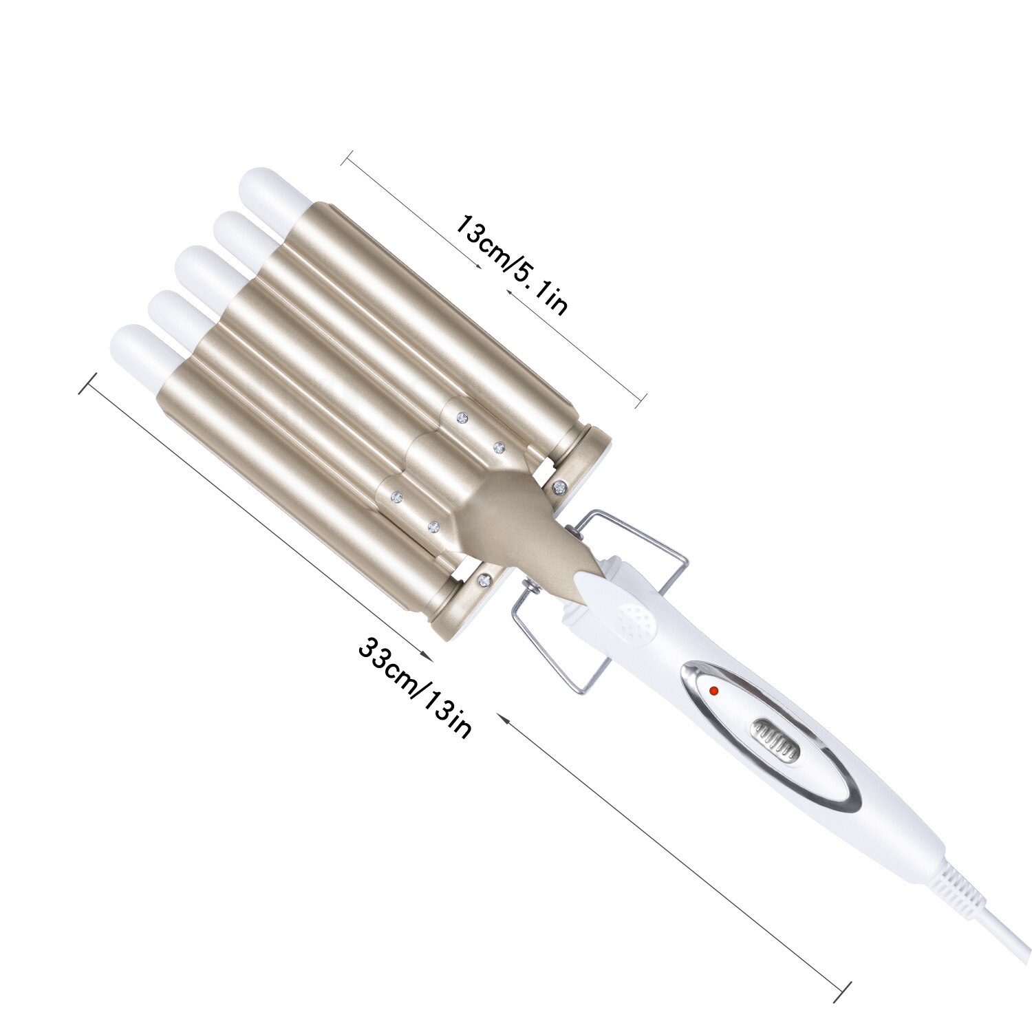 UKLISS Hair Waver Ceramic Deep Barrel Hair Crimper Iron for Beach Waves 3 Barrels Big Wave Curler Wand Hair Styler Curling Iron