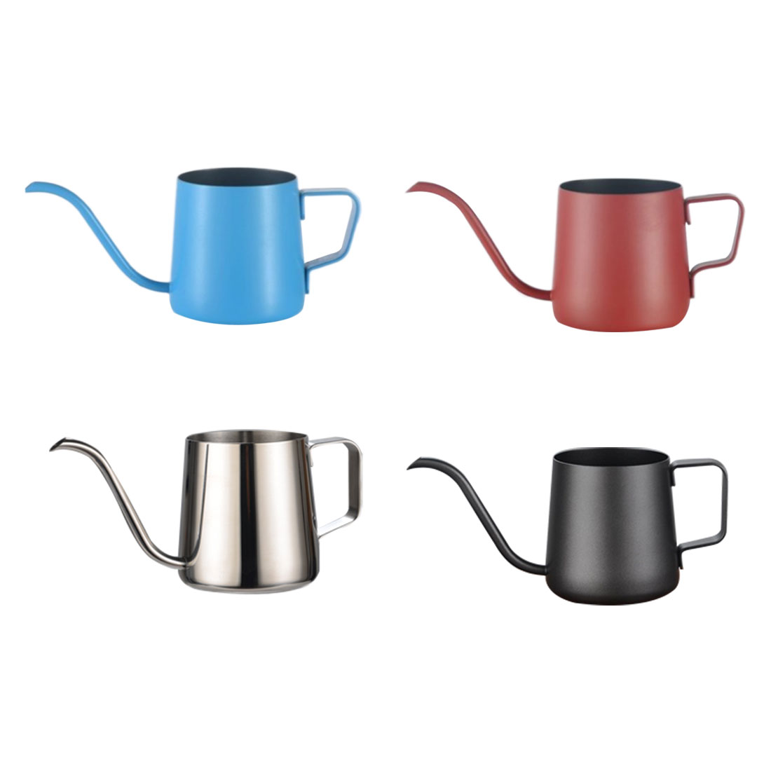 350/250ML Stainless Steel Hand Punch Pot Coffee Pot Drip Gooseneck Spout Long Mouth Kettle Teapot Coffee Pot Long Mouth