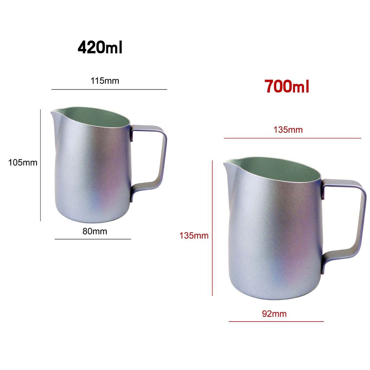 Cafetera de espuma de acero inoxidable, olla de flores, capuchino, taza de leche, café, olla de espuma de leche, jarra de leche, jarra para espumar leche