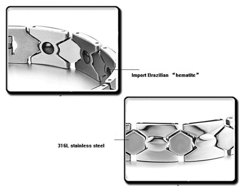 Modyle-Bracelet en acier inoxydable 316L, coréenne, de pierres au Germanium, magnétique de santé, modèle