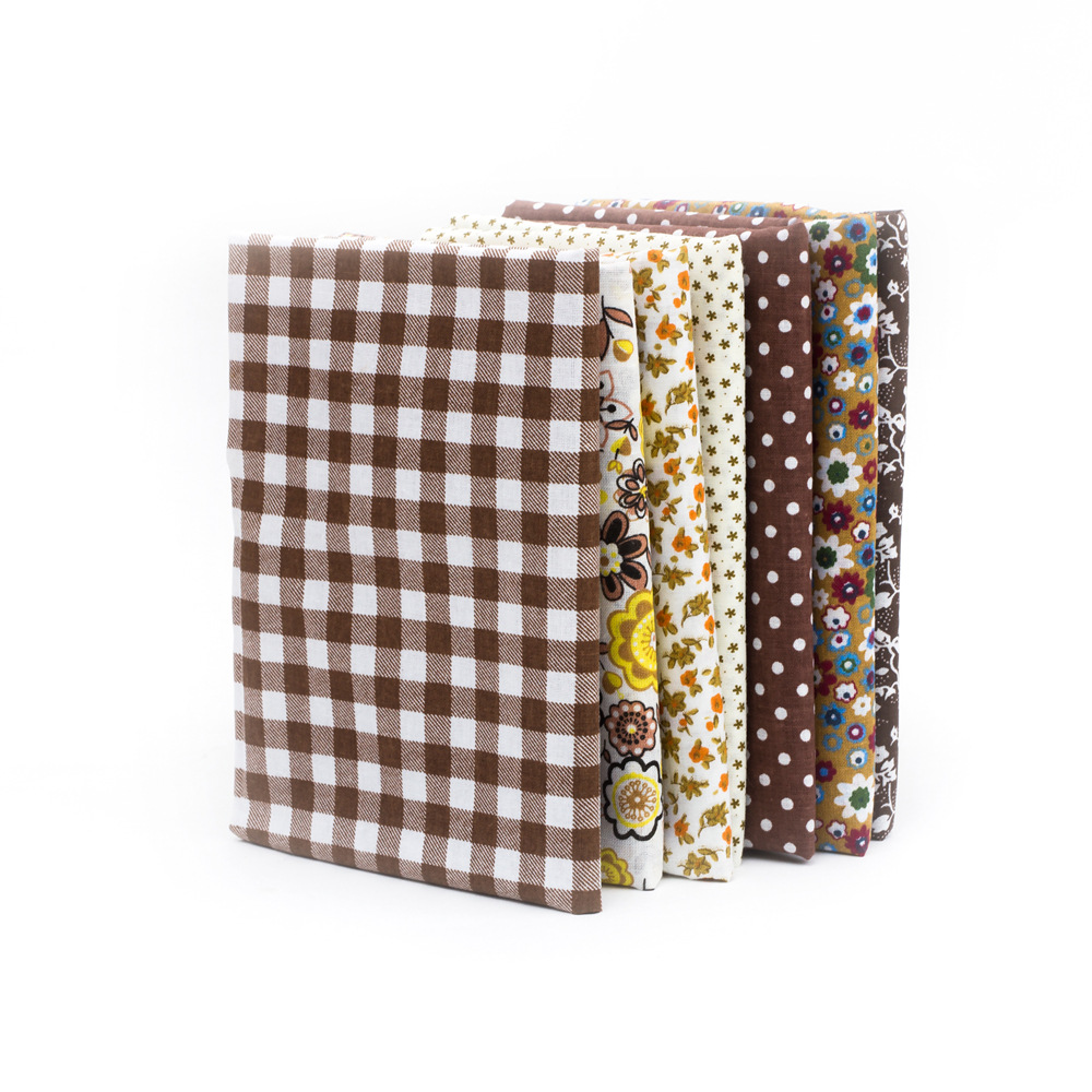 7Stck 50X50cm Baumwolle Stoff Quadrate Bündel Patchwork Vor-schneiden Decke Quadrate Für DIY Handarbeit Patchwork tuch Tasche Hand Fetzen: 7Stck Schokolade