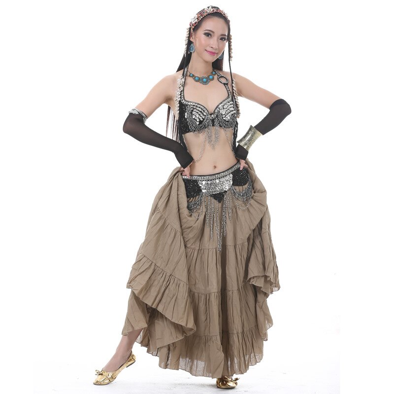 Falda larga de gitana para mujer, falda de danza del vientre, falda Tribal para danza del vientre de 16 metros, falda de ATS, Ropa de baile para adultos