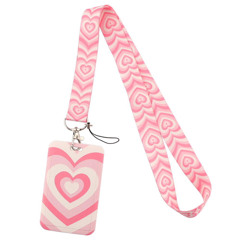 CB1289 różowa miłość smycz na szyje smycz na klucz ID karty paski na telefon USB pokrowiec na karty DIY smycz na szyje ozdobny pasek lasso smycz: 3