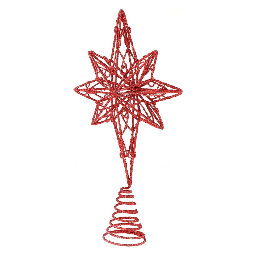 Anijsster boomtopper gouden ster kerstboomtopper ijzeren ster festival boomtopdecoratie voor thuisfeest (gouden , 16 x 30c