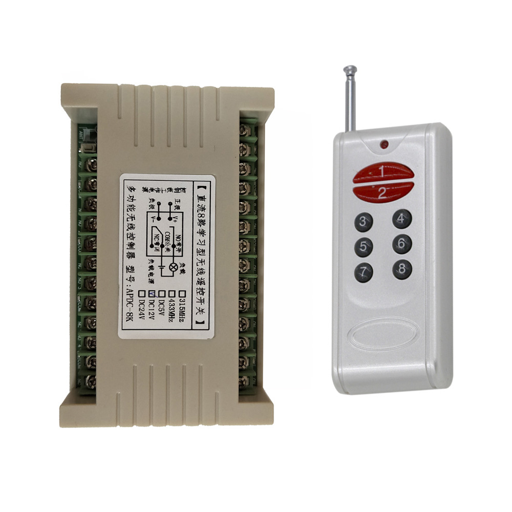 DC 12V 24V 8 CH 8CH Wireless Remote Control Light Switch Smart 10A Radio Relay Receiver Module Transmitter Motor Pump Switch