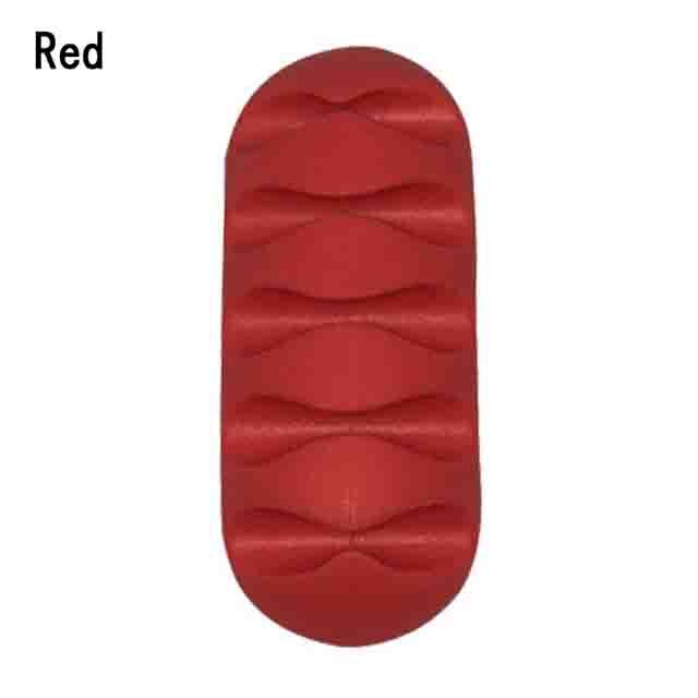 5-Clip Earphone Cable Winder Charger Organizer Cable Clips Fixing Holder Portabel Durable Cable Earphone Wire Protector Hot Sale: Red