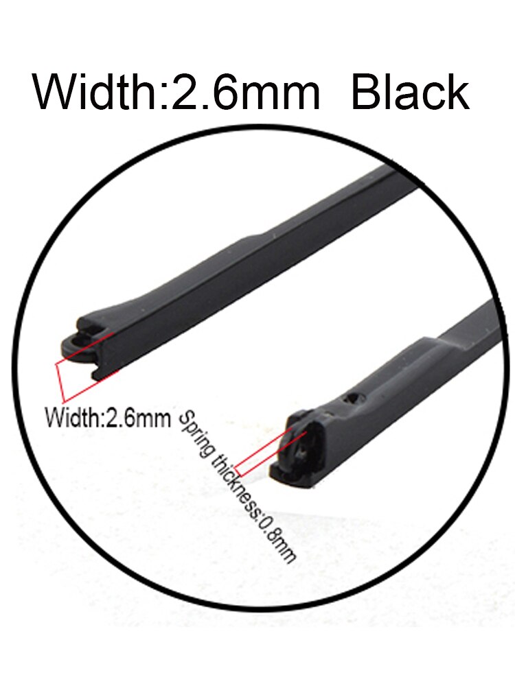 1 par fjeder metal brillestang med spids flex metal briller brillestang med spids: 2.6mm sorte