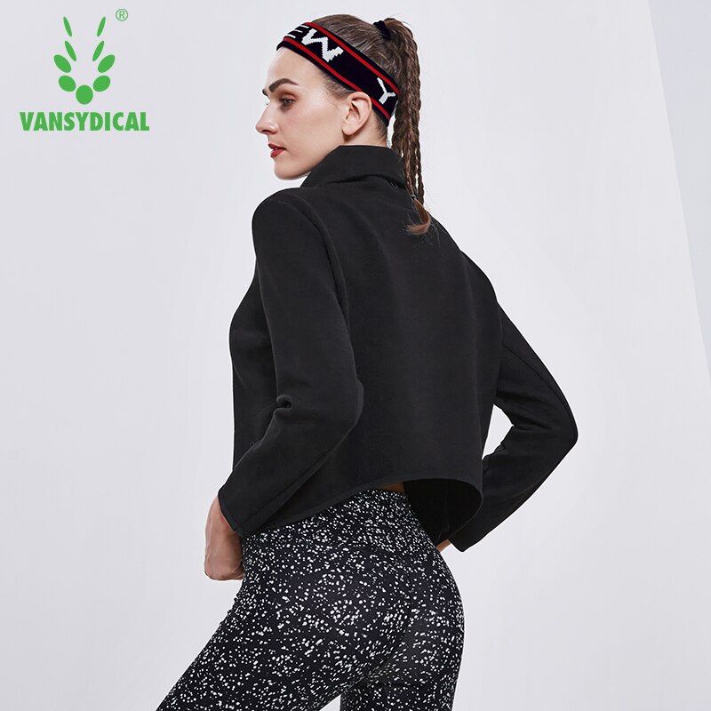 Vansydical Herfst Winter Stijl Hoge Kraag Sport Running Yoga Tops Vrouwen Lange Mouwen Truien Fitness Workout Trui