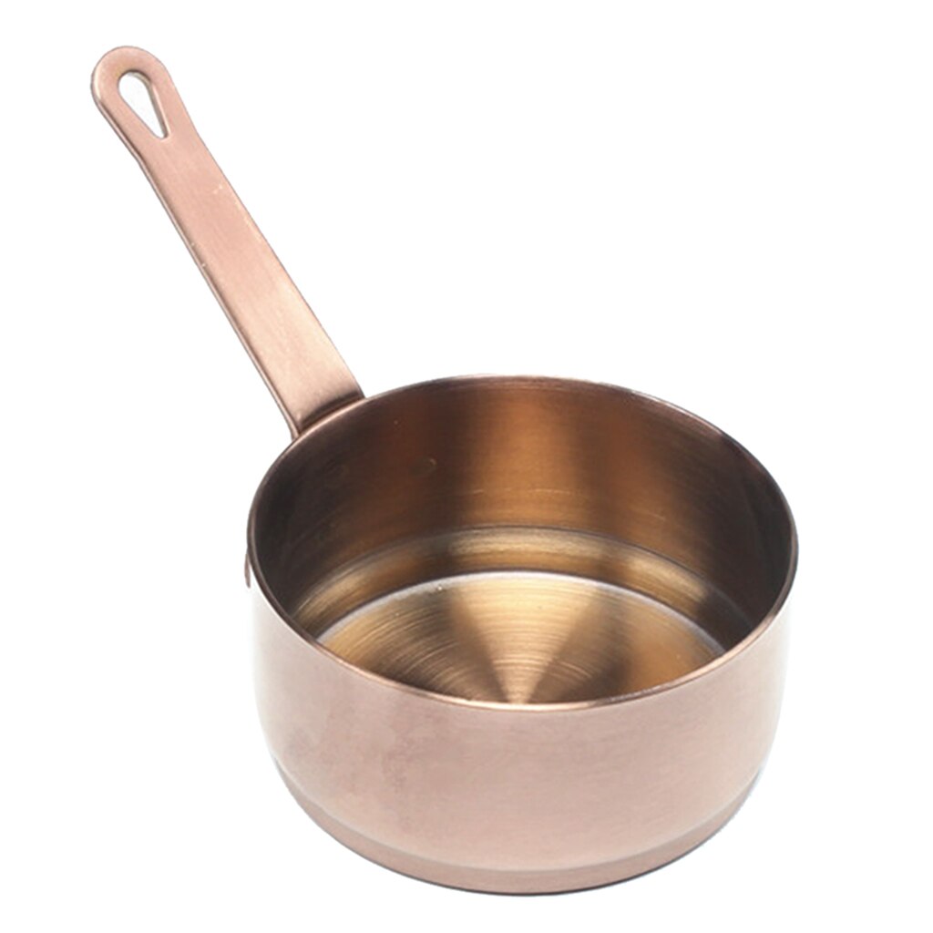 Mini olla de calentamiento de leche de acero inoxidable, cacerolas, mantequilla, Chocolate, recipiente de fundición con mango largo: 100ml