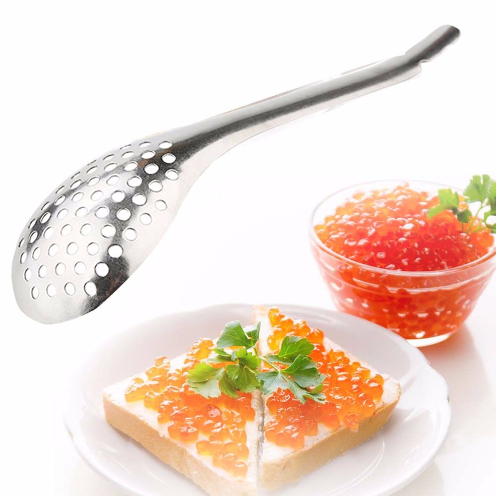 Cuillère sphérique créative en acier inoxydable, Caviar, œuf, passoire à fente, filtre, barre, Gadgets de cuisine, fournitures de cuisine