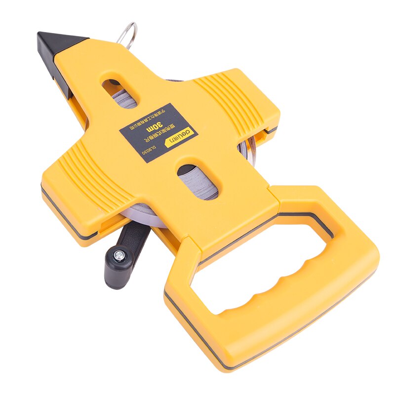 deli 30M 50M 100M Retractable Metric Tape Open Reel Long Tape Measure Measuring Ruler Construction Woodworking Tool