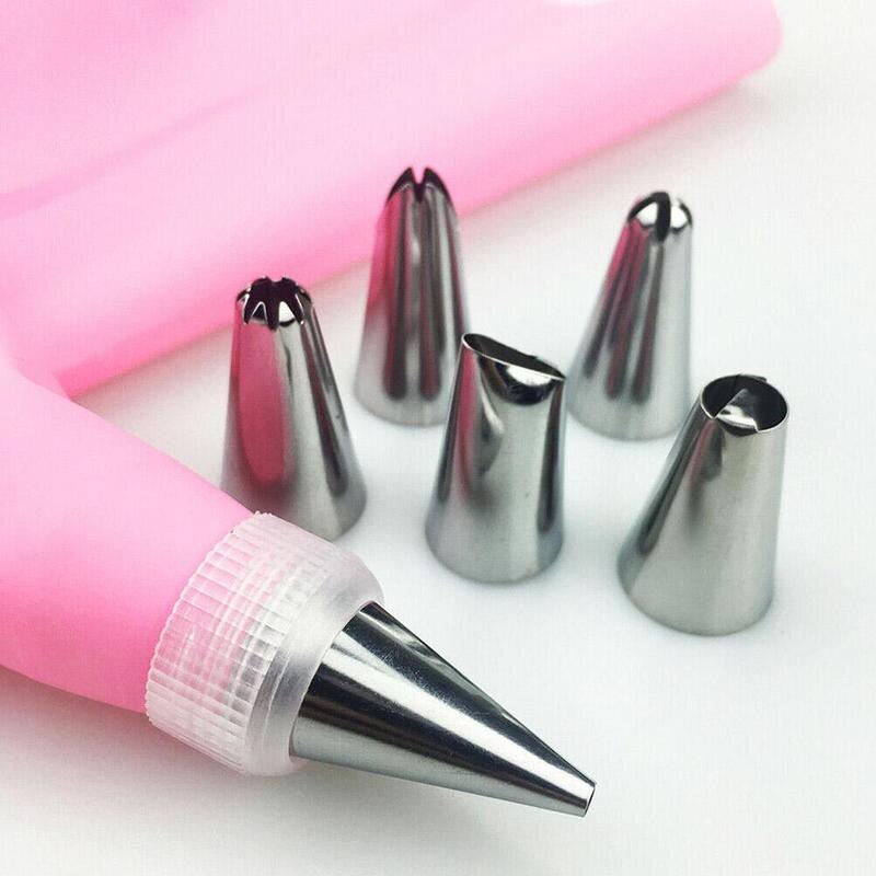 12 Stks/set Staal Nozzle Gebak Tips Converter Diy Eva Cake Gebak Decorating Gereedschap Tas M9K9