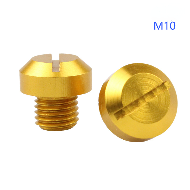 2 pezzi M10 antiruggine moto in alluminio CNC specchietto retrovisore foro tappi viti supporto specchietto retrovisore accessori moto: Oro