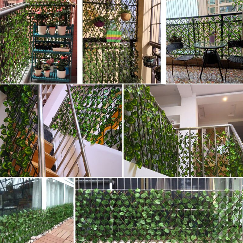 Retractable Fence Artificial Leaf Garden Buildings Expandable Faux Ivy Privacy Fence Rellis Decor Privacy Climbing Frame Decor