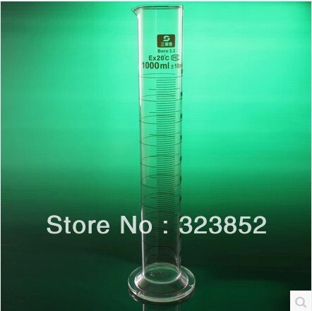 Genaue ClassA Labor 3,3 Borosilikatglas Zylinder Glaswaren 1000 ml -- Single
