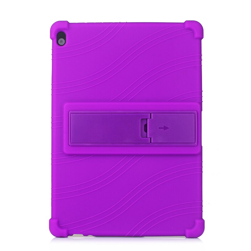 Voor Lenovo Tab M10 TB-X605F X505F Tab P10 TB-X705F TB-X705L 10.1 Inch Tablet Beschermhoes Soft Silicon Case + Film + Pen: purple