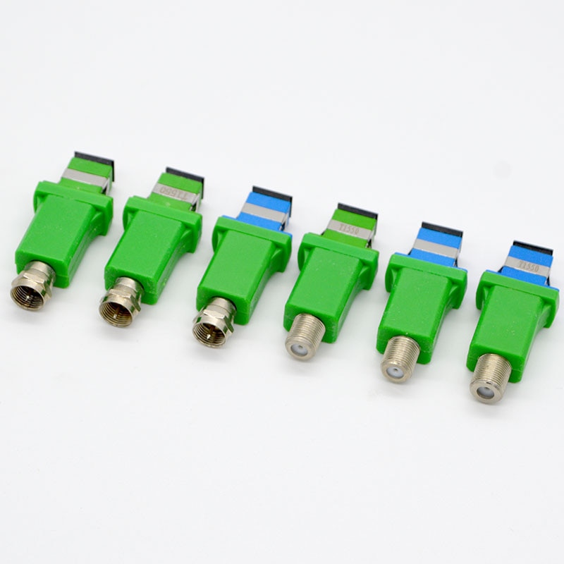 Receptor de fibra óptica CATV FTTH 1550nm SC/PC/APC, adaptador pasivo, Opto convertidor de señal, salida F macho/hembra, 10 Uds.,