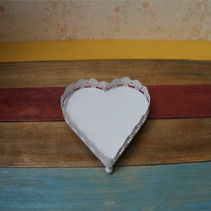 Wit Europese Bruiloft Iron Cake Cake Dessert Gebak Fruit Show Tray Thee Dessert Dessert Dienblad Lade: M heart type 23cm
