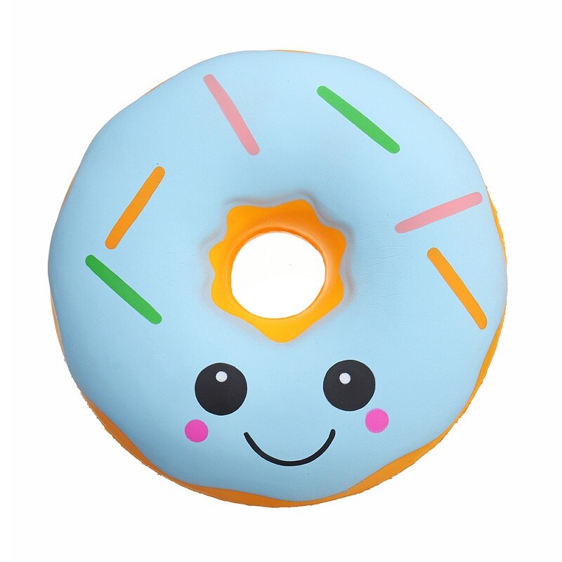 25cm Big Squishy Jumbo Squishy Cute Kawaii Soft Large Donut Squeeze Squishi Slow Rising Toy for Children Relieves Stress Anxiety: Blue