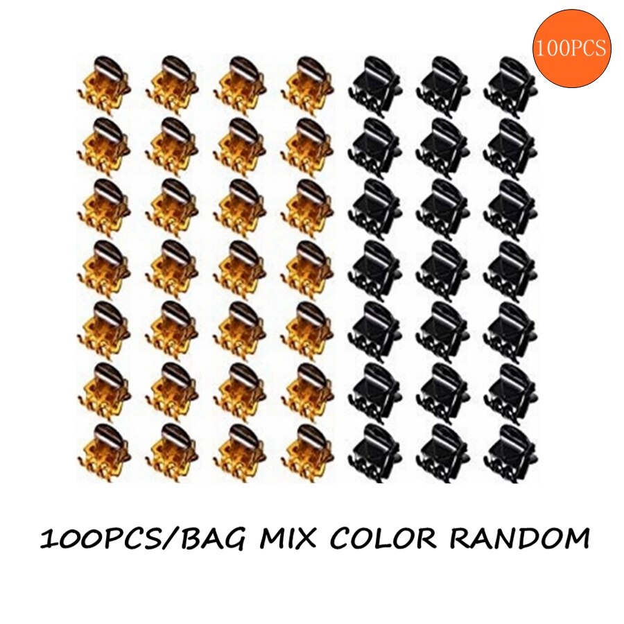 100 stuks 1.5cm/1cm zwart/bruin/transparante mini haarklemmen plastic klemmen klemmen kleine kaak voor meisjes en vrouwen, acc 101: Acc 101-100 stuks mix / 1cm(0.39 inch)