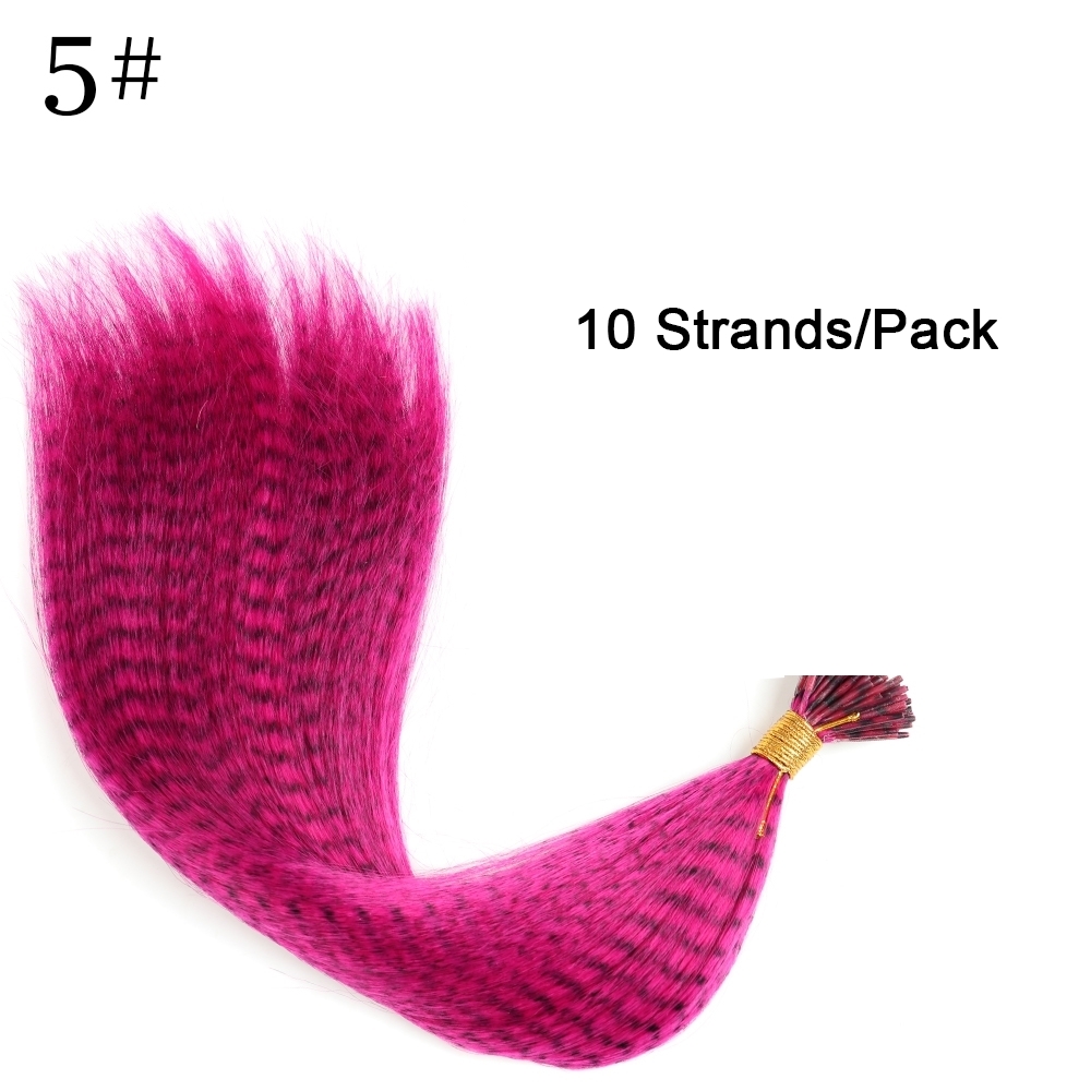 Estensioni dei capelli con piume finte colorate sintetiche I-Consiglio 16 "10 fili/confezione Accessori per parrucche in fibra resistente al calore da donna