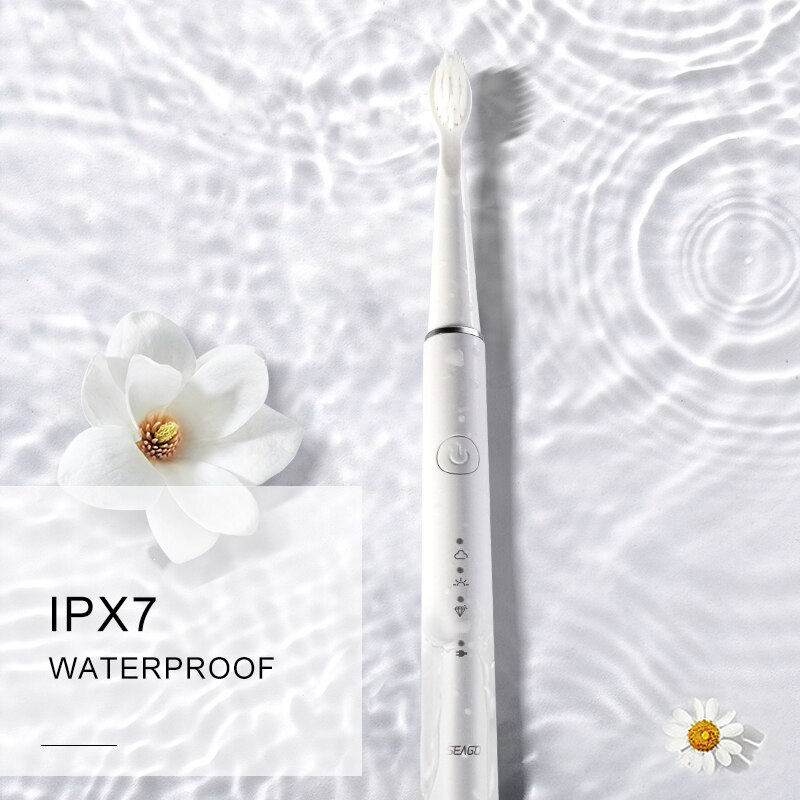 Cepillo de dientes eléctrico recargable sónico de SEAGO cepillo de dientes automático mejorado para adultos con 6 cabezales de cepillo